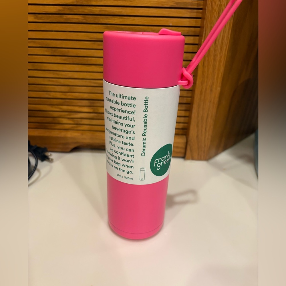 Frank Green Pink Ceramic Reusable Bottle.  NEW!